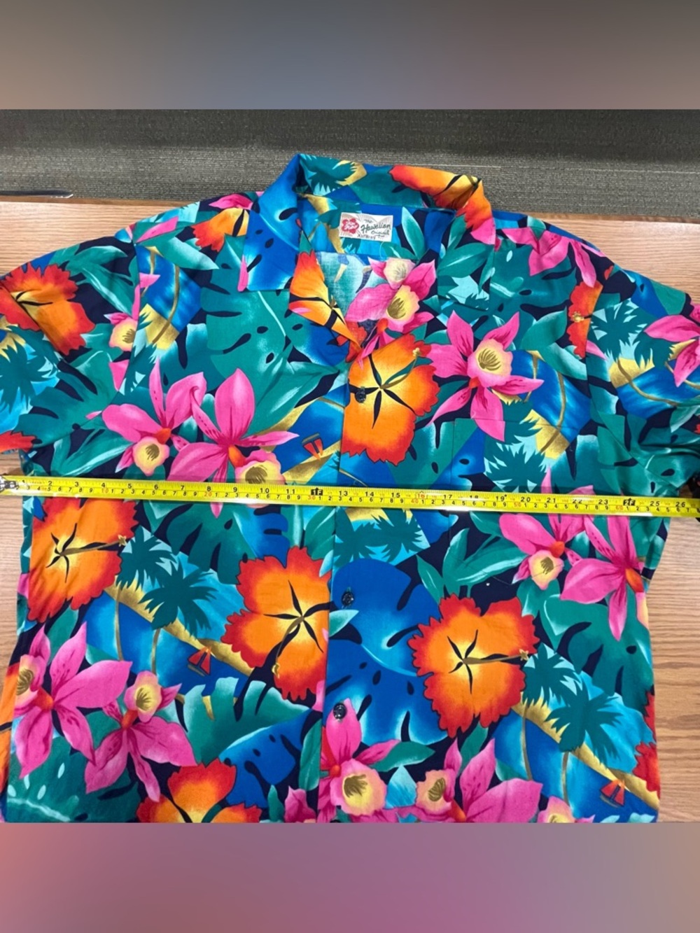 Vintage Hawaiian Shirt Tropical Beach Palm Trees Aloha Men’s Button Up